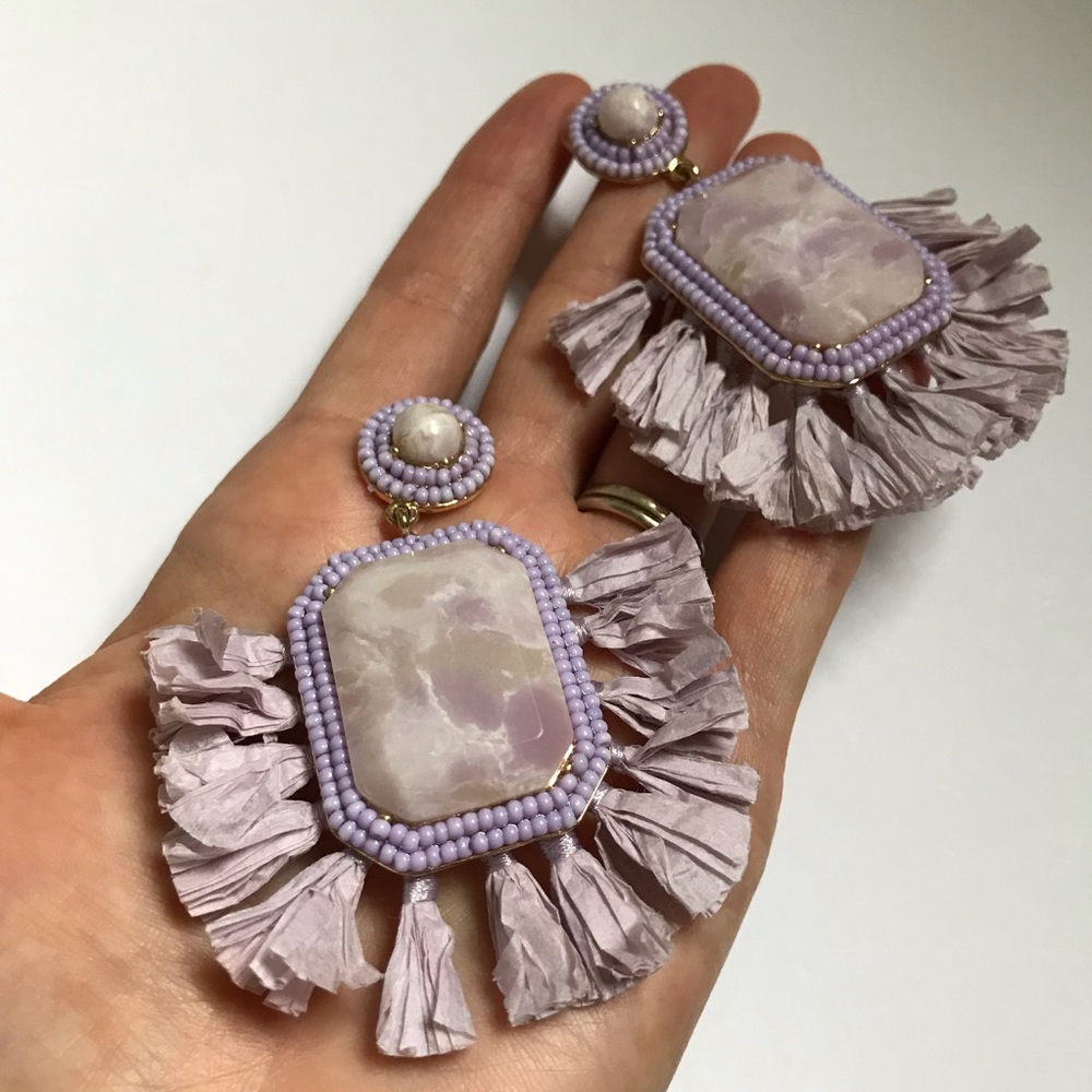 BAUBLEBAR lavender tassel statement earrings